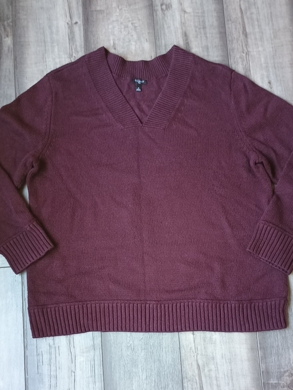 Talbots V-Neck Sweater in Deep Burgundy